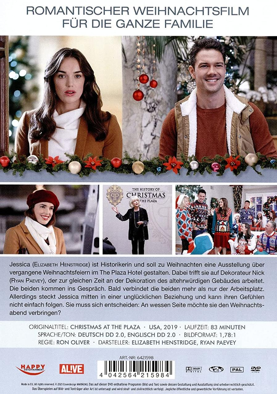 Rückseite einer Weihnachtsfilm-DVD. Schauspieler in einer Filmszene mit dem Titel