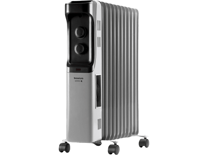 Taurus Dakar 2500, Aceite, 2500 W, 11 Elementos, 4 Niveles, Ruedas, Termostato Analógico, Gris