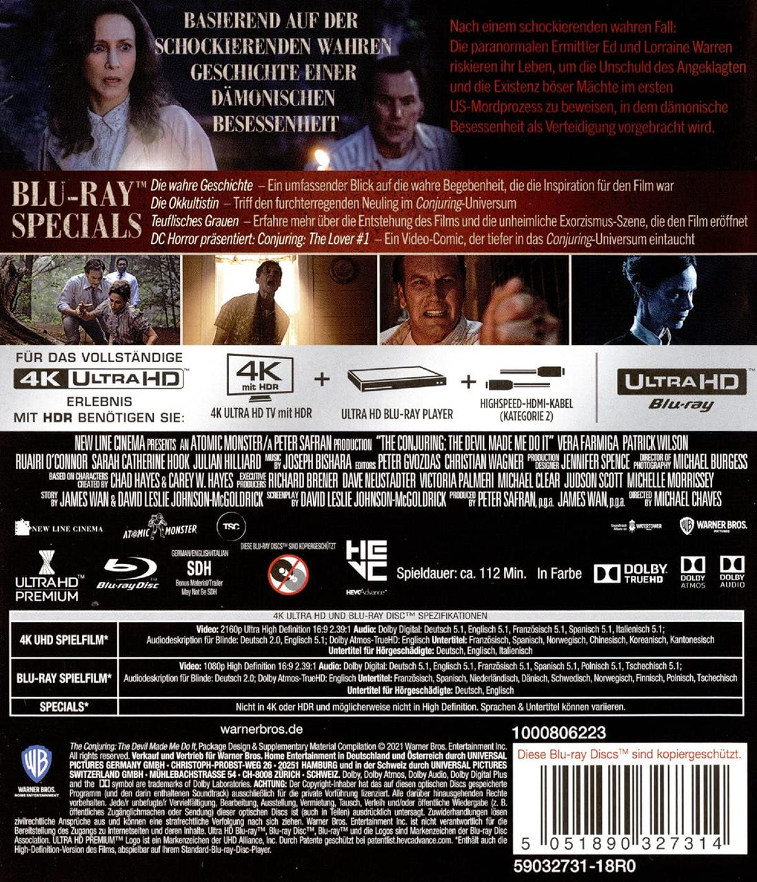 DVD-Hülle mit Text über einen Film, Bildern von Schauspielern und Barcode.
