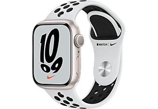 Smartwatch APPLE Watch Series 7 Nike (GPS + Cellular) 41mm Smartwatch  Fluorelastomer, 130 | 200 mm, Armband: Pure Platinum/Schwarz, Gehäuse:  Polarstern - MediaMarkt
