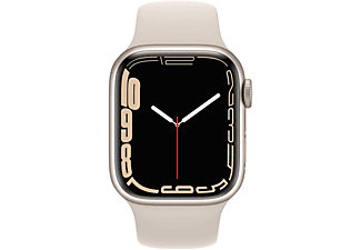 APPLE Watch Series 7 (GPS + Cellular) 41mm Smartwatch Fluorelastomer, 130 - 200 mm, Armband: Polarstern, Gehäuse: Polarstern