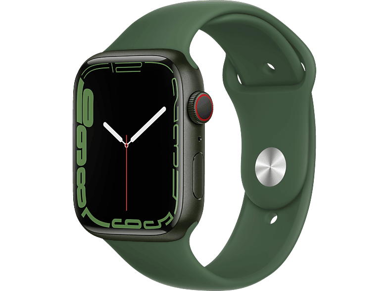 APPLE Watch Series 7 (GPS + Cellular) 45mm Smartwatch Fluorelastomer, 140 - 220 mm, Armband: Grün, Gehäuse: Grün APPLE Watch Series 7 (GPS + Cellular) 45mm Smartwatch Fluorelastomer, 140 - 220 mm, Armband: Grün, Gehäuse: Grün