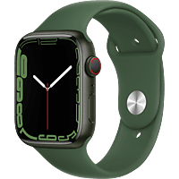 APPLE Watch Series 7 (GPS + Cellular) 45mm Smartwatch Fluorelastomer, 140 - 220 mm, Armband: Grün, Gehäuse: Grün