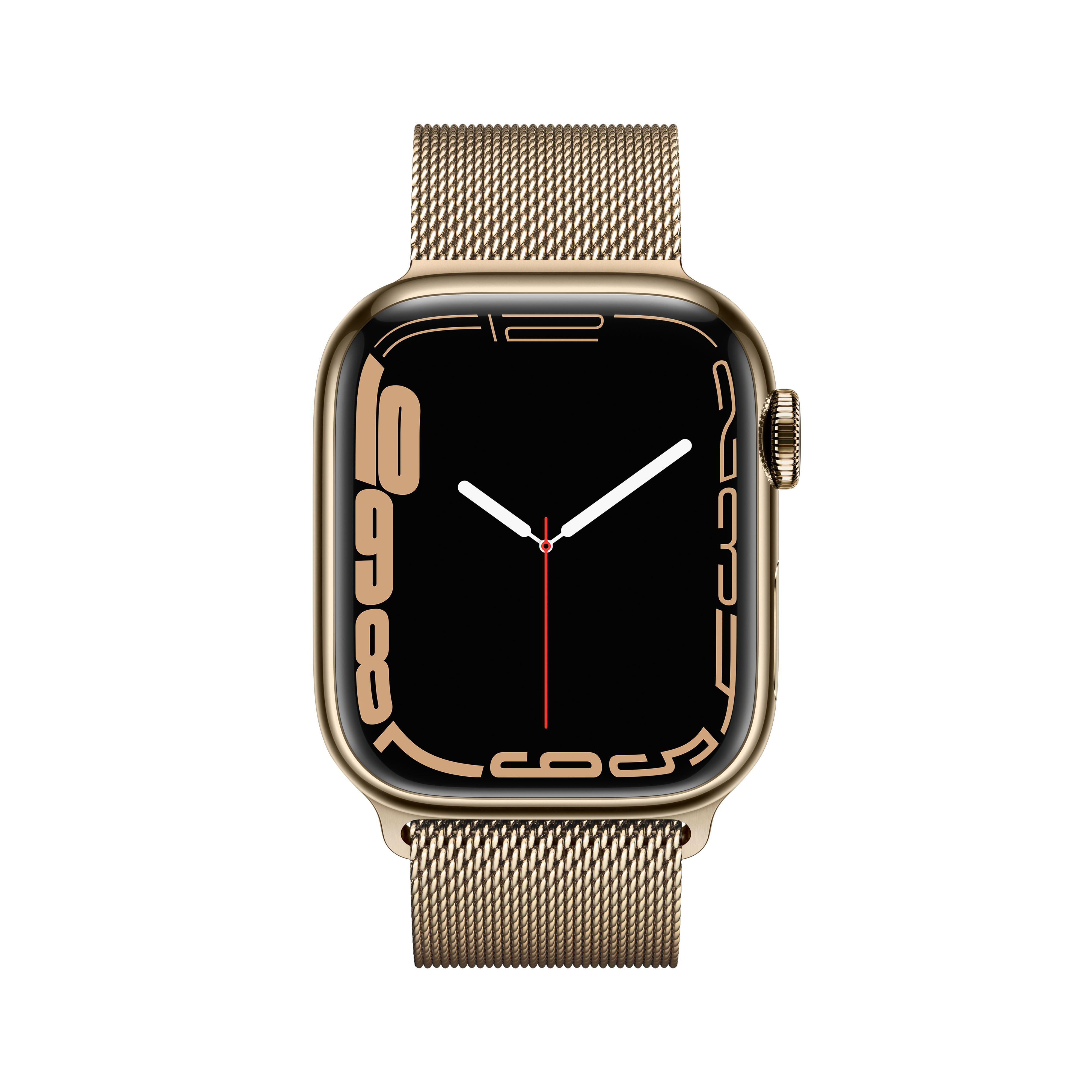 APPLE Watch Series 7 41mm Gold, Armband: 200 Edelstahl, Gold Smartwatch (GPS mm, - Cellular) 130 Gehäuse: 