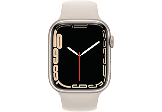 APPLE Watch Series 7 (GPS + Cellular) 45mm Smartwatch Fluorelastomer, 140 - 220 mm, Armband: Polarstern, Gehäuse: Polarstern