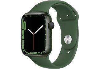 APPLE Watch Series 7 (GPS) 45mm Smartwatch Fluorelastomer, 140 - 220 mm, Armband: Grün, Gehäuse: Grün