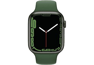 APPLE Watch Series 7 (GPS) 45mm Smartwatch Fluorelastomer, 140 - 220 mm, Armband: Grün, Gehäuse: Grün