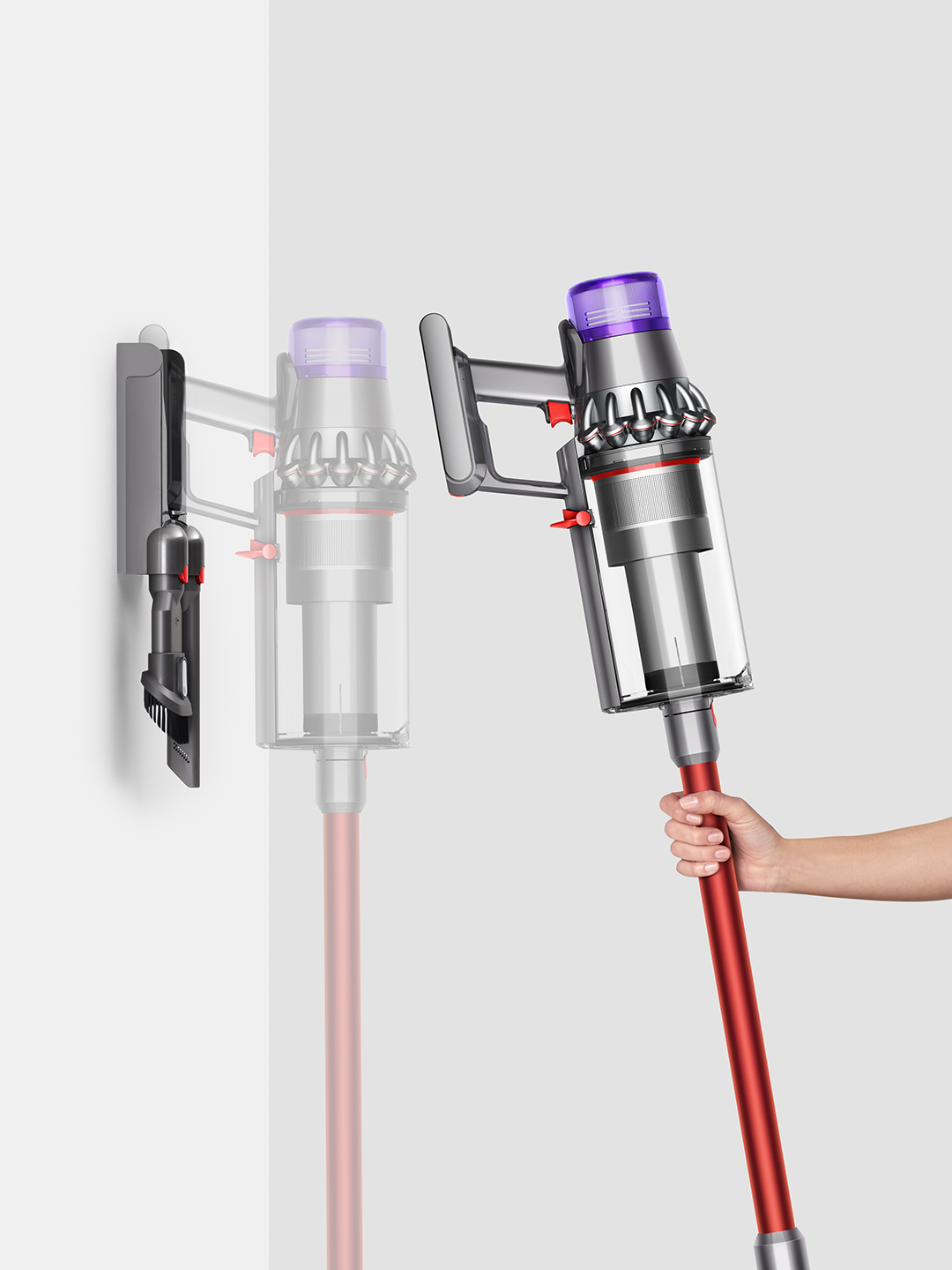 DYSON Outsize Absolute - Steelstofzuiger incl. kruimelzuiger - Accuduur 60 min - Rood