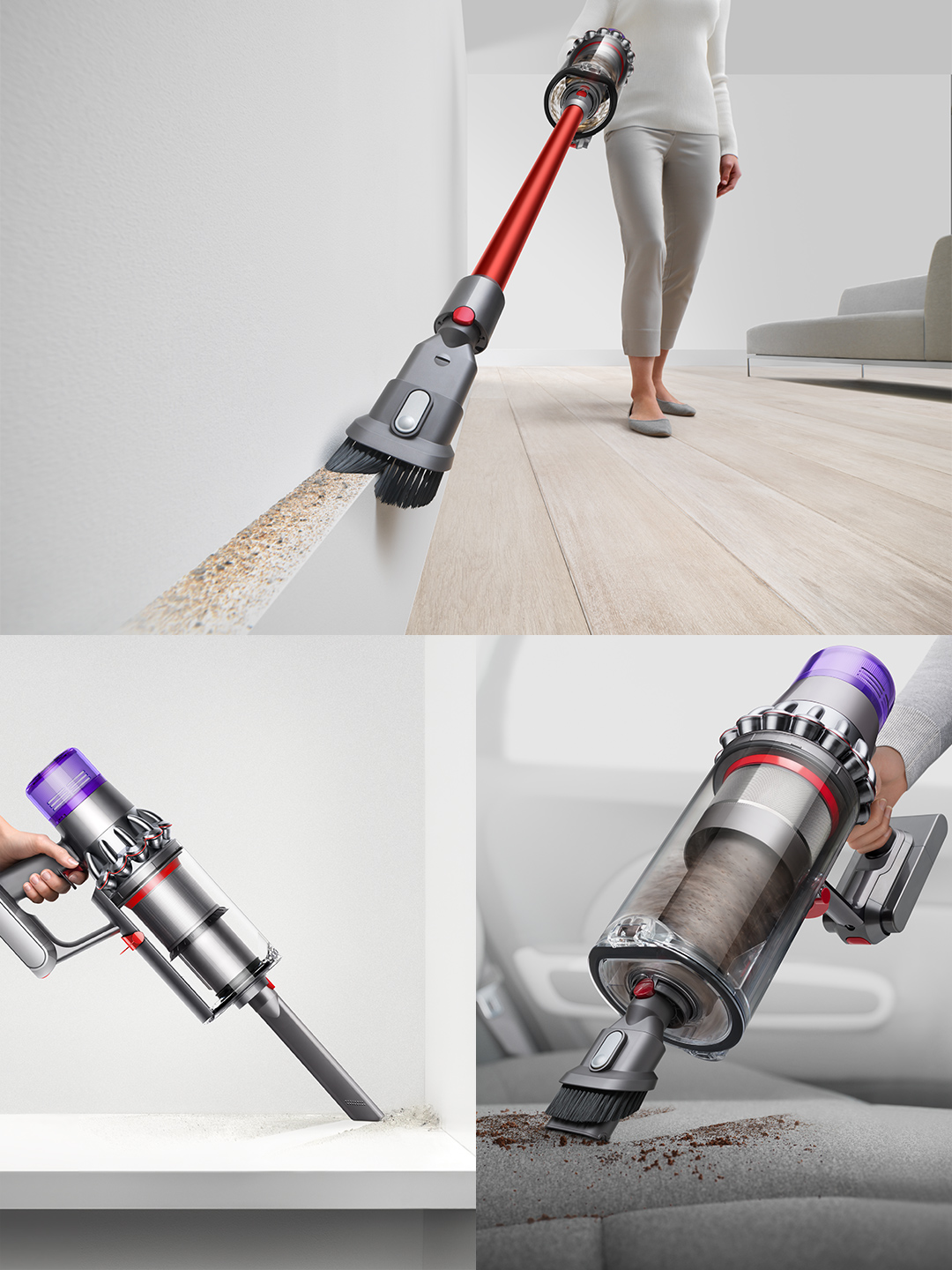 DYSON Outsize Absolute - Steelstofzuiger incl. kruimelzuiger - Accuduur 60 min - Rood
