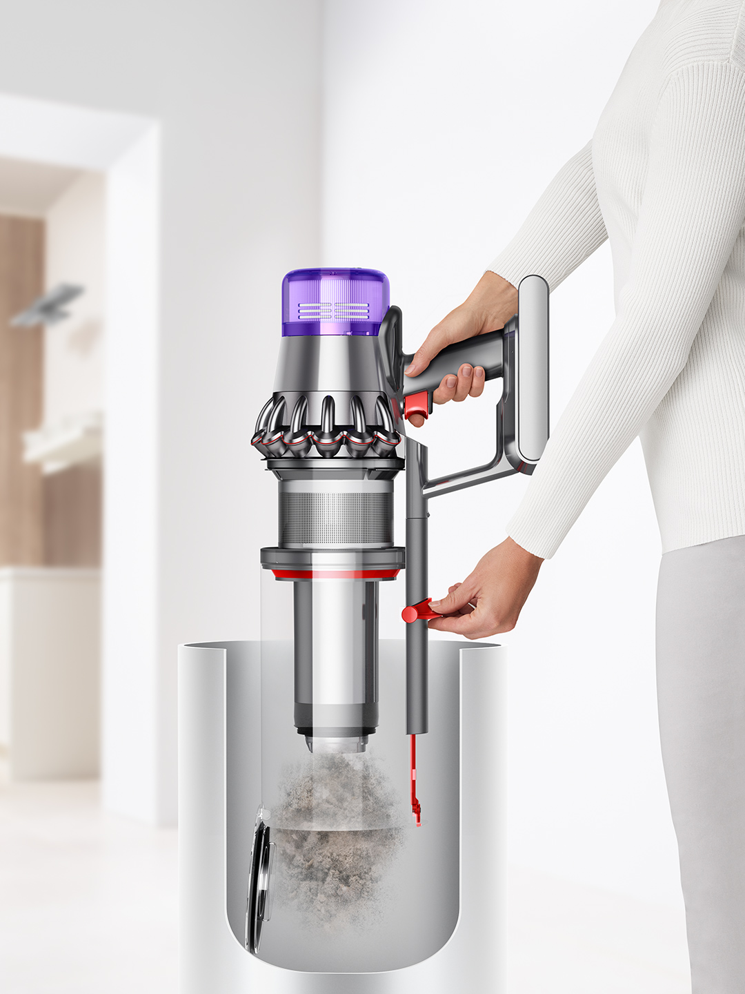 DYSON Outsize Absolute - Steelstofzuiger incl. kruimelzuiger - Accuduur 60 min - Rood