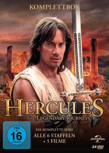 DVD-Cover: Herkules hält ein Schwert, Text „Hercules The Legendary Journeys“.