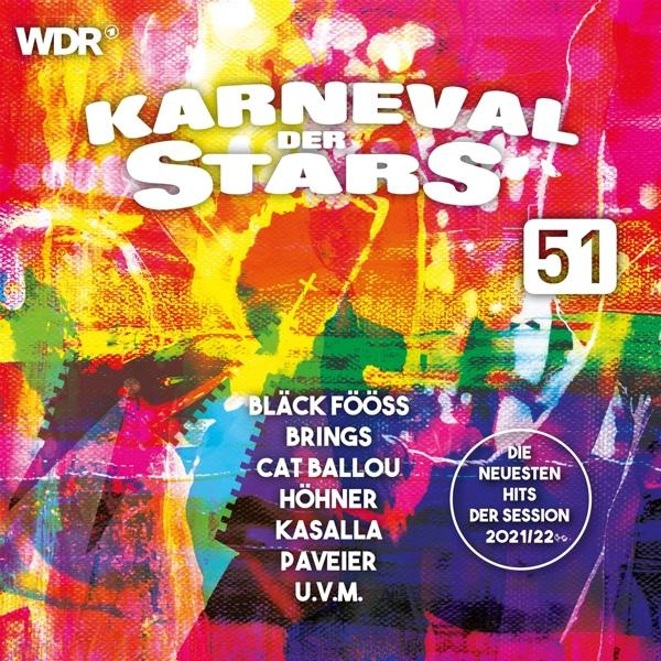 Albumcover mit Text, farbenfrohem Bild und weißem Hintergrund.