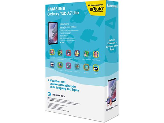 SAMSUNG Galaxy Tab A7 Lite Squla Editie - 32 GB WIFI Zwart