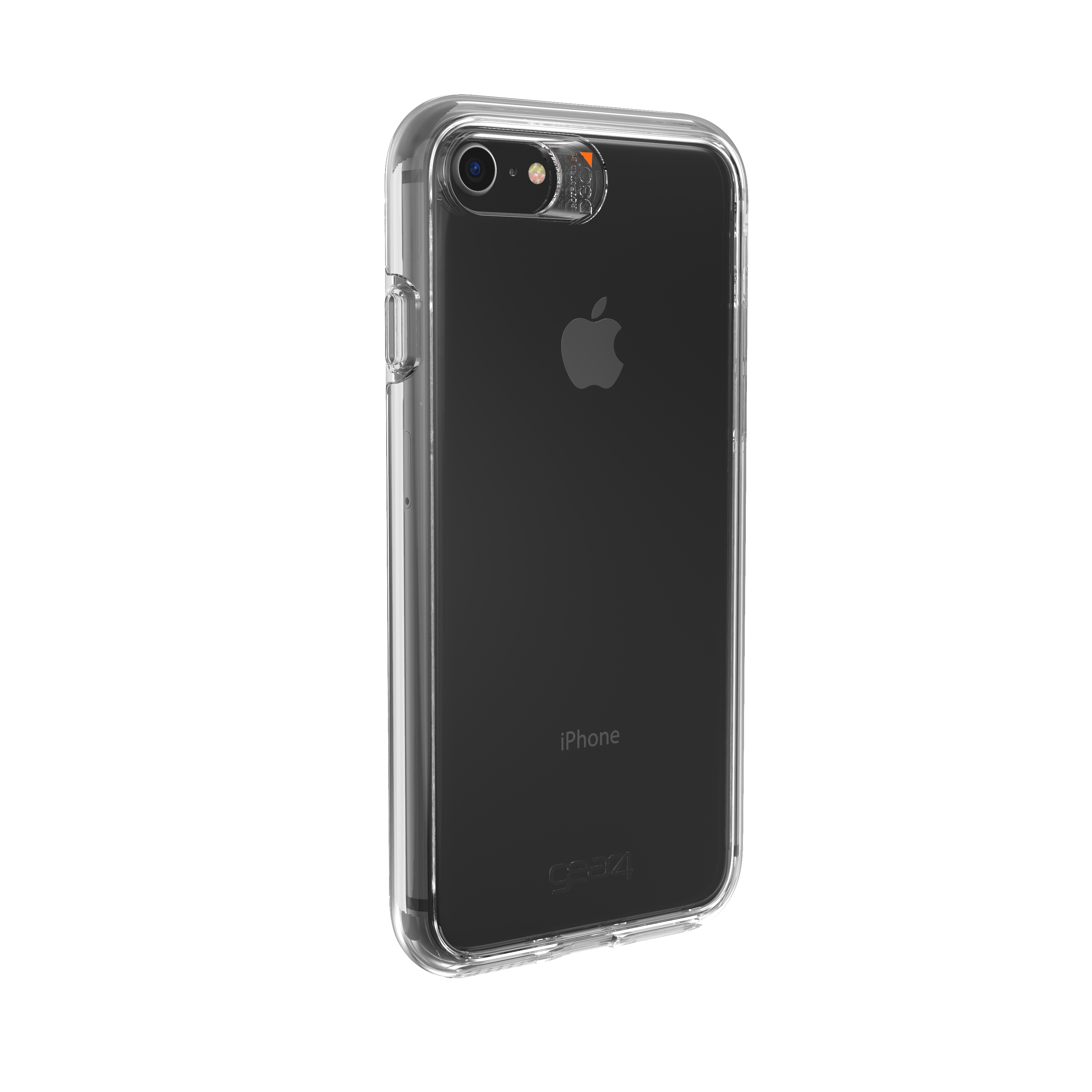 Transparente Handyhülle, Nahaufnahme, mit einem Telefon darin.
