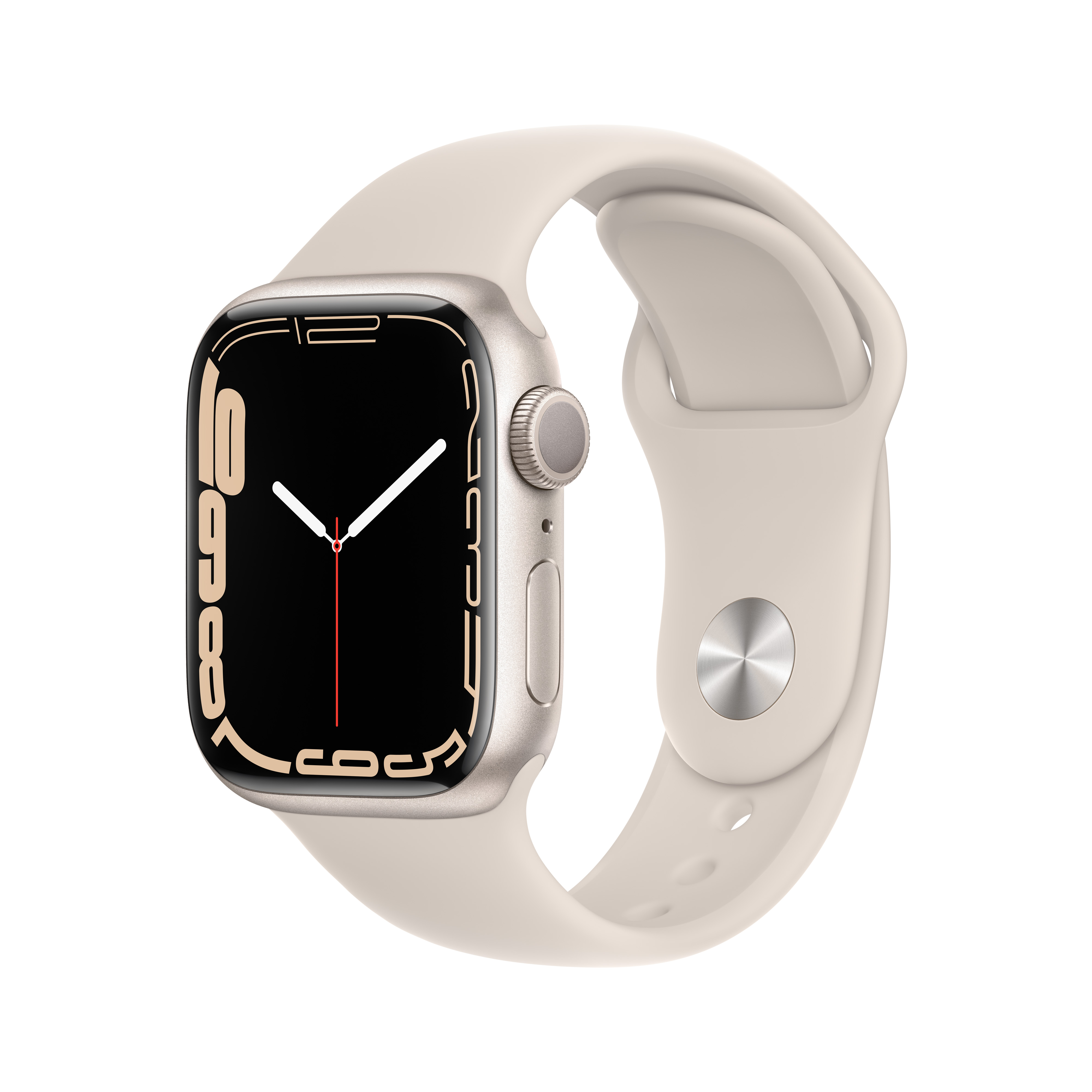APPLE Watch Series 7 GPS 41mm Yıldız Işığı Alüminyum Kasa ve Spor Kordon
