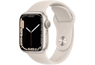 APPLE Watch Series 7 GPS 41mm Yıldız Işığı Alüminyum Kasa ve Spor Kordon