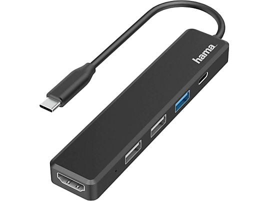 Hub USB - ‎Hama 00200117, 5 Gbps, 5 puertos, Universal, Negro