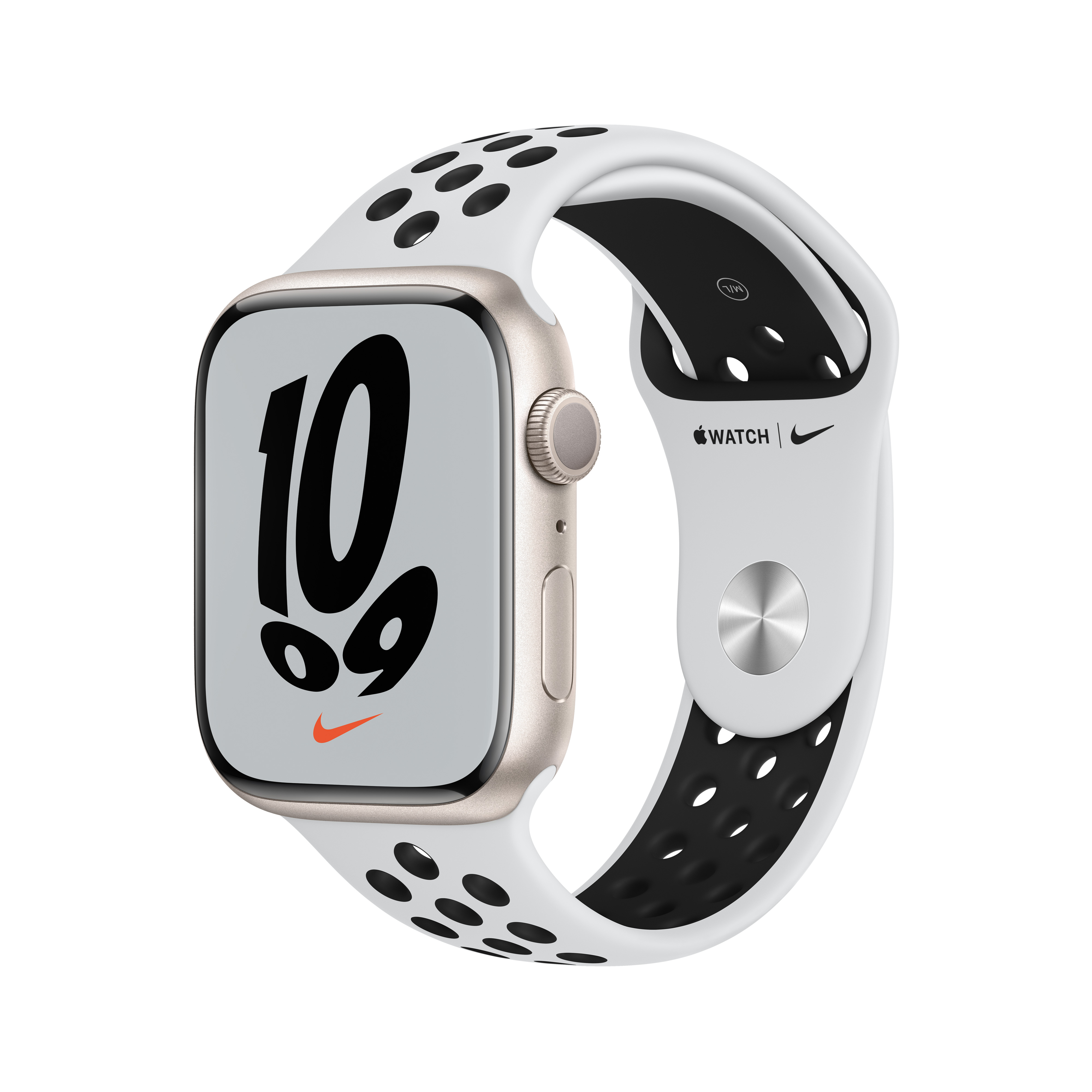 APPLE Watch Nike Series 7 GPS, 45mm Yıldız Işığı Alüminyum Kasa ve