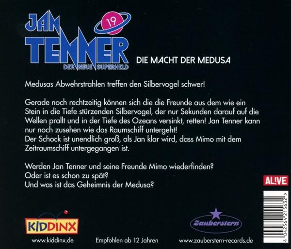 Text von einem Jan Tenner Comic-Cover, dunkler Hintergrund mit weißem und rotem Text.