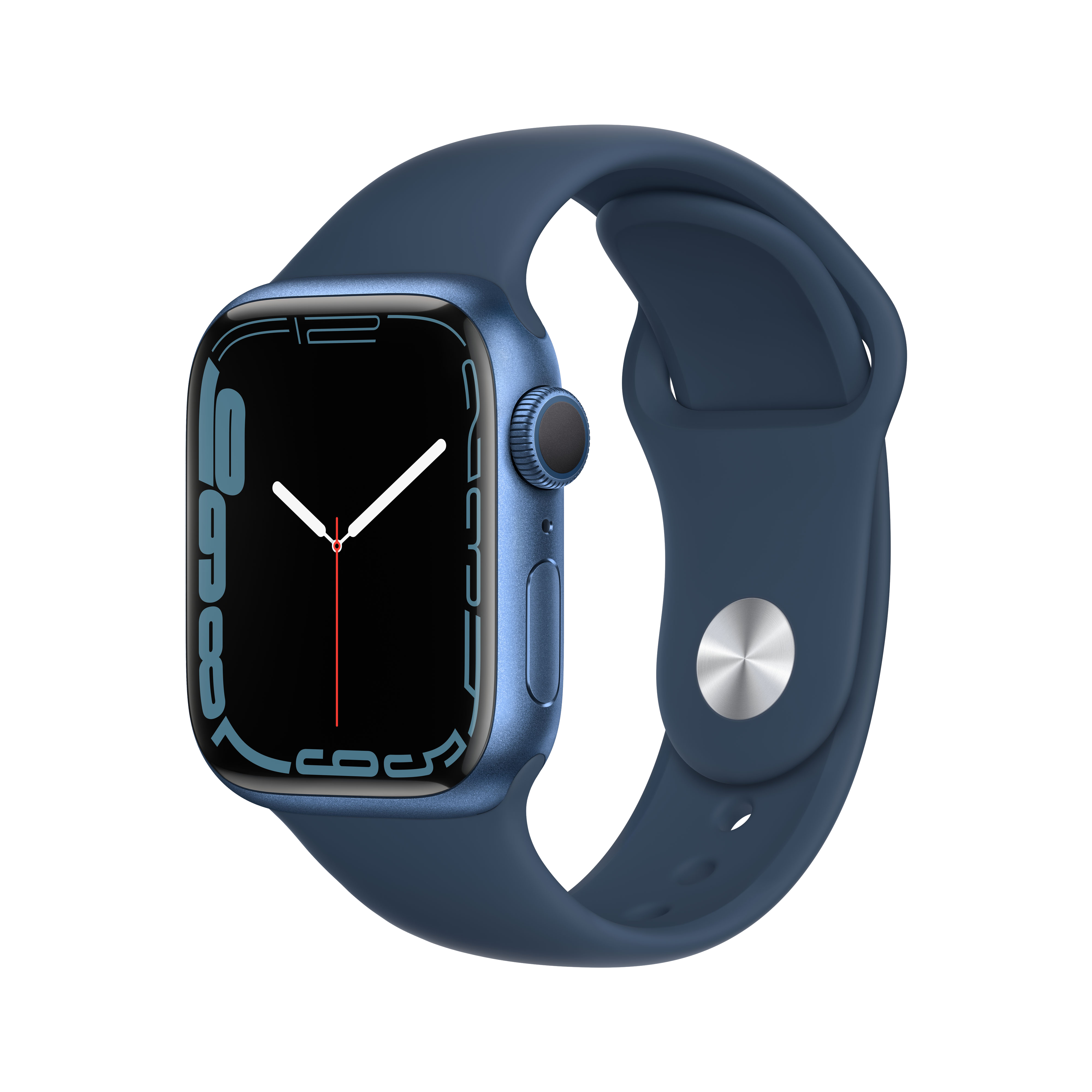 Apple Watch Series 7 41mm aluminio azul correa deportiva gps caja en 41 color abismo talla