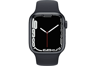 Apple Watch Series 7, GPS, 41 mm, Caja de aluminio Medianoche, Correa deportiva color Medianoche