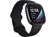 Reloj deportivo - Fitbit Sense, Negro, Avanzado de Salud, Métricas de Salud exclusivas, + 6 días batería
