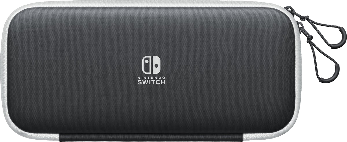 Étui Nintendo Switch, noir et blanc avec le logo Nintendo Switch.