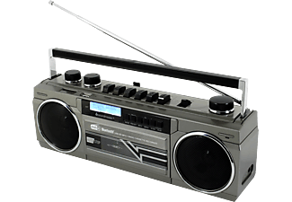 SOUNDMASTER SRR70TI - Retro-Radiokassettenrekorder (DAB+, FM, Silber)