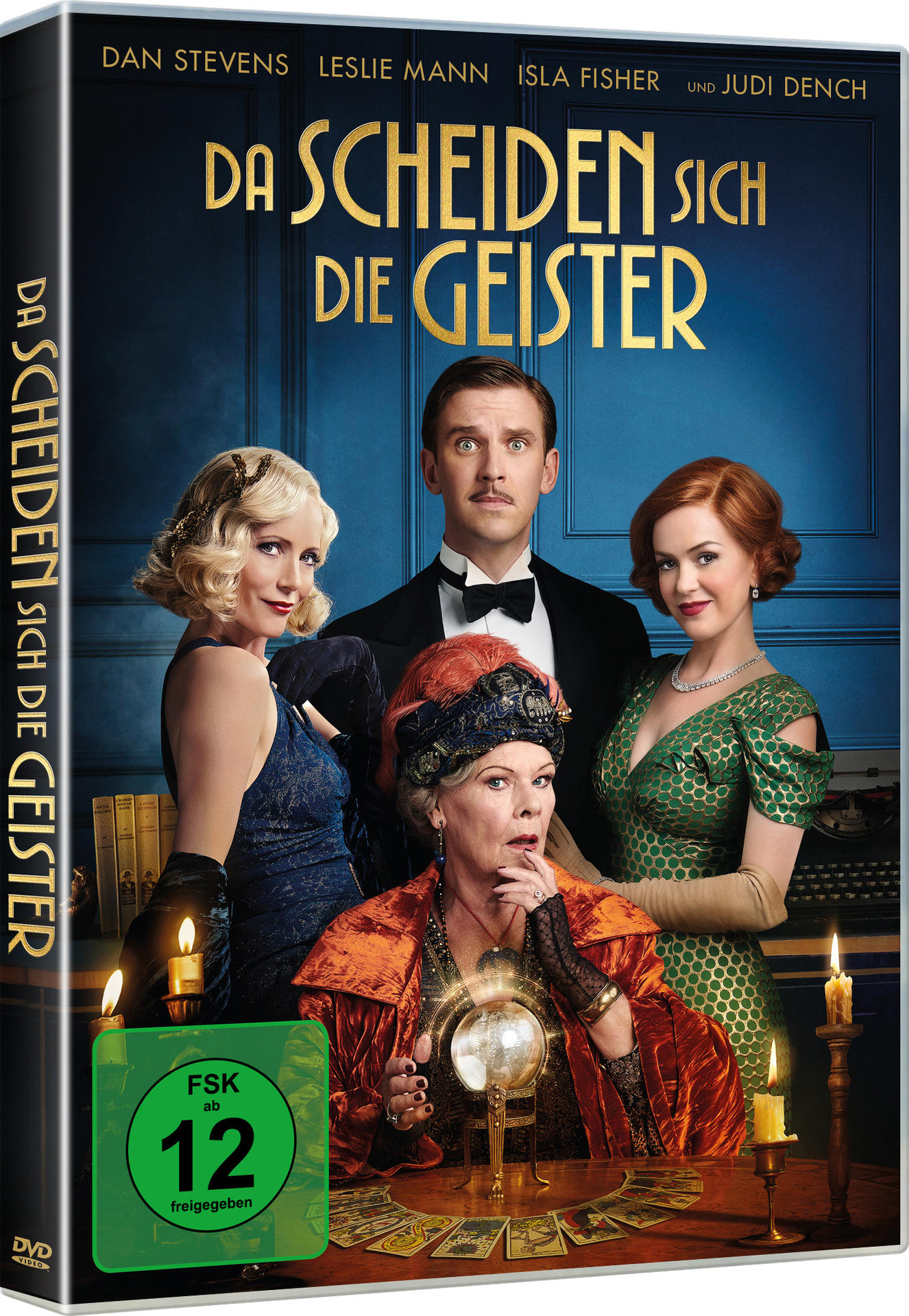Ein DVD-Cover mit einer Gruppe von Leuten, Kerzen und einer Kristallkugel.