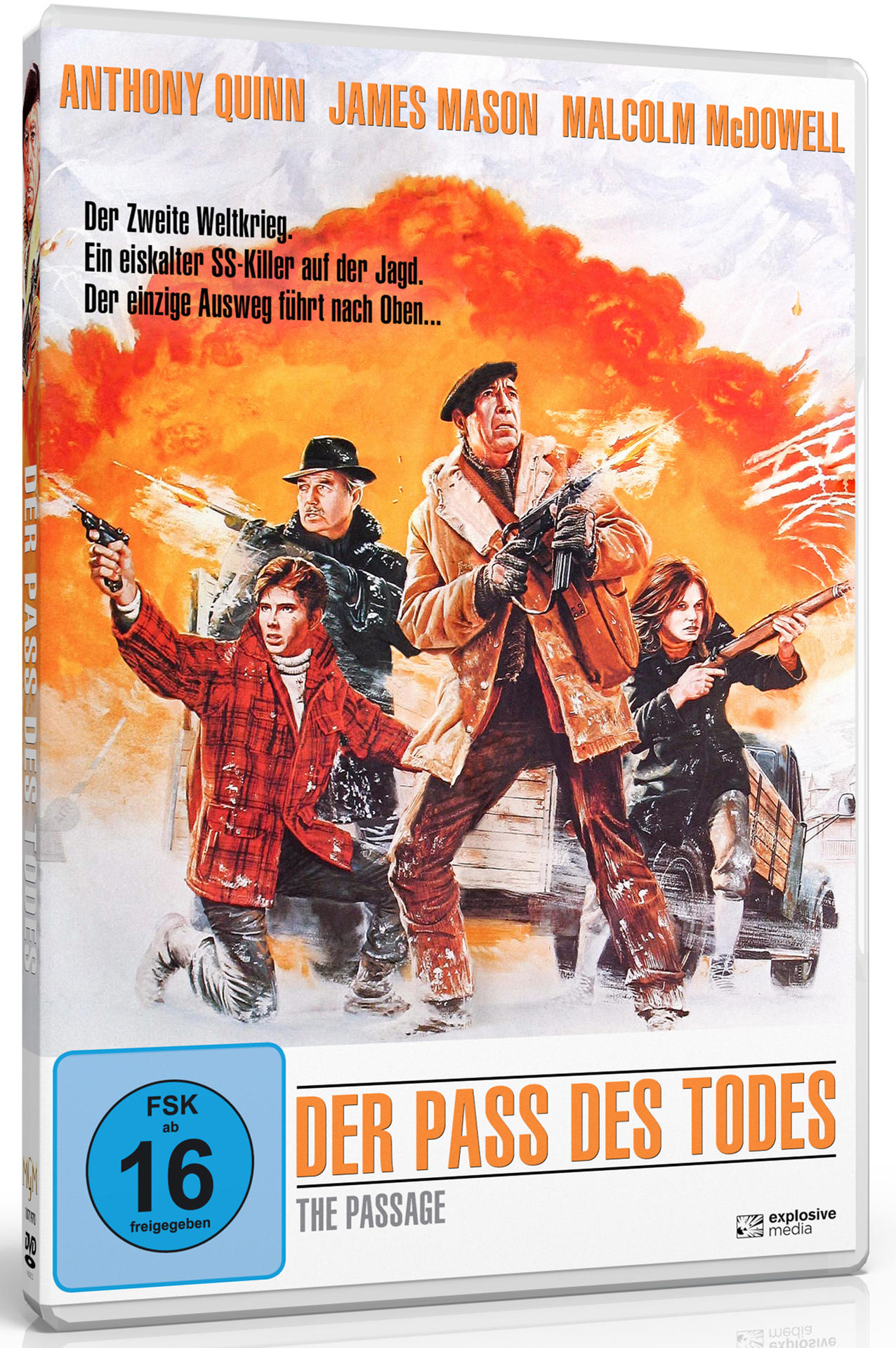 DVD-Cover mit Schauspielern, Titel und Bildern aus dem Film 'Der Pass des Todes'.