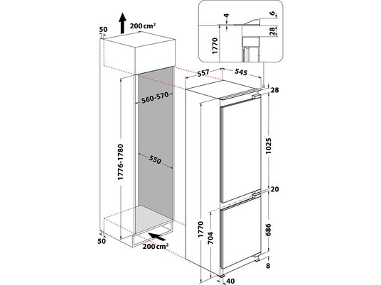 BAUKNECHT KGIP 2880 LH2 - Réfrigérateur-congélateur (Dispositif intégré)