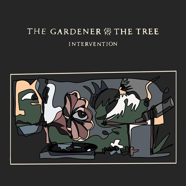 Albumcover mit abstrakter Grafik. The Gardener & The Tree, Intervention.