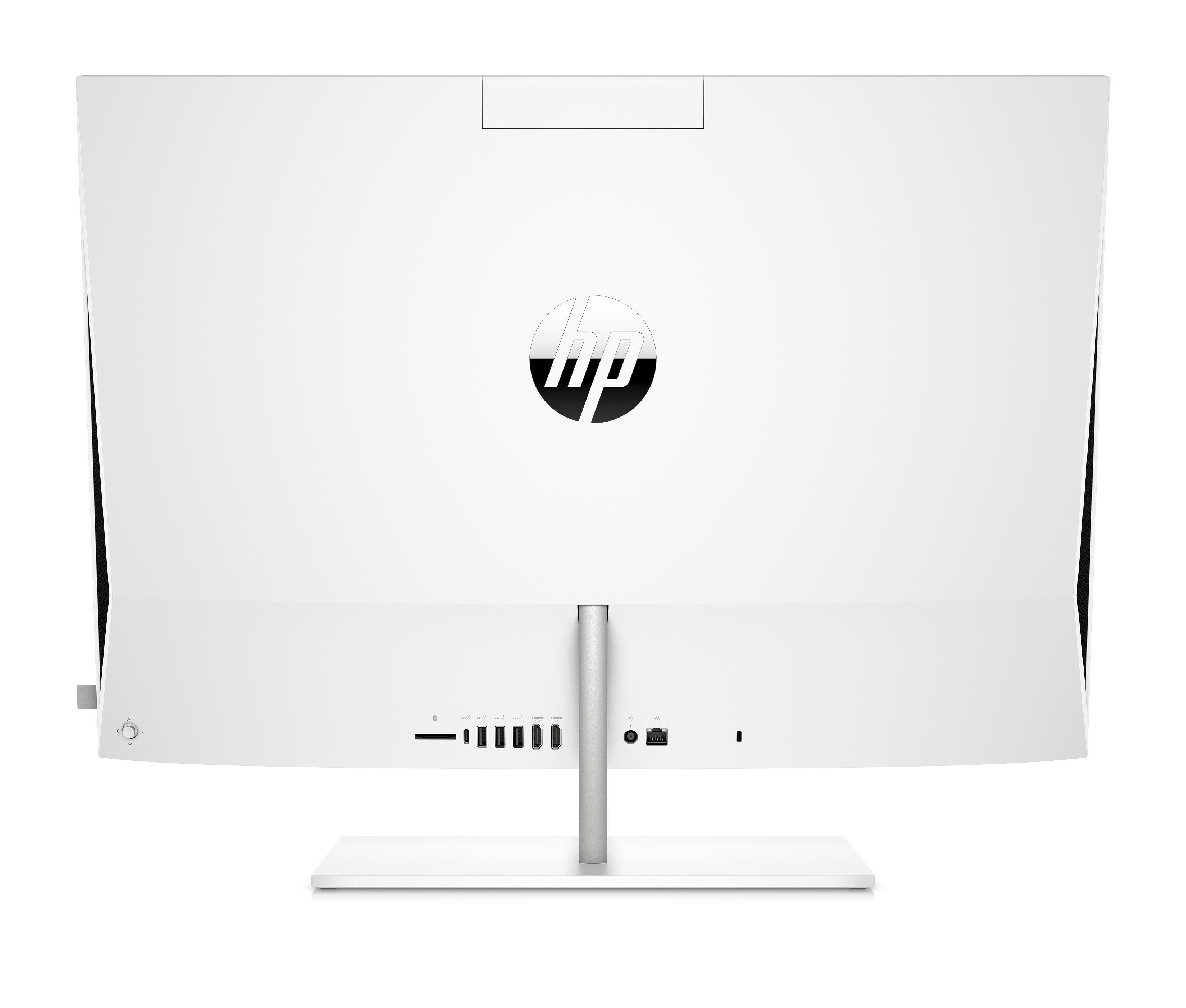 HP Pavilion 27-d1300ng, All-in-One SSD, TB Core™ GB 1 Prozessor, 750, PC Grafik Weiß Intel i5 mit 27 UHD 16 RAM, Intel® Zoll Display