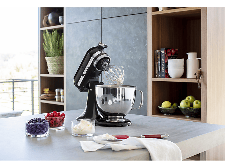 Kitchen Aid 5KSM125EBM Artisan Küchenmaschine mit kippbarem Motorkopf Matte Black (Rührschüsselkapazität: 4,8 l, 300 Watt) — Foto 2 von 3