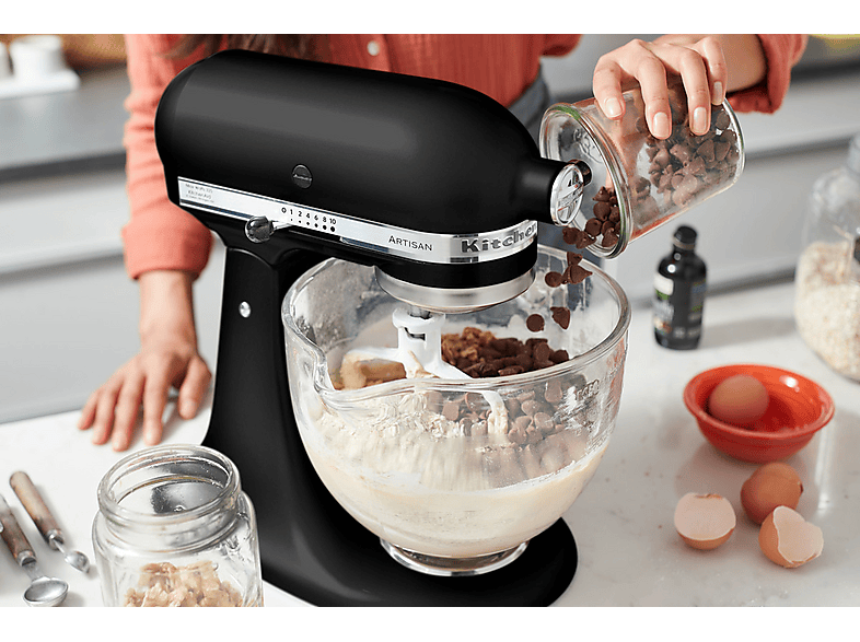 Kitchen Aid 5KSM125EBM Artisan Küchenmaschine mit kippbarem Motorkopf Matte Black (Rührschüsselkapazität: 4,8 l, 300 Watt) — Foto 3 von 3