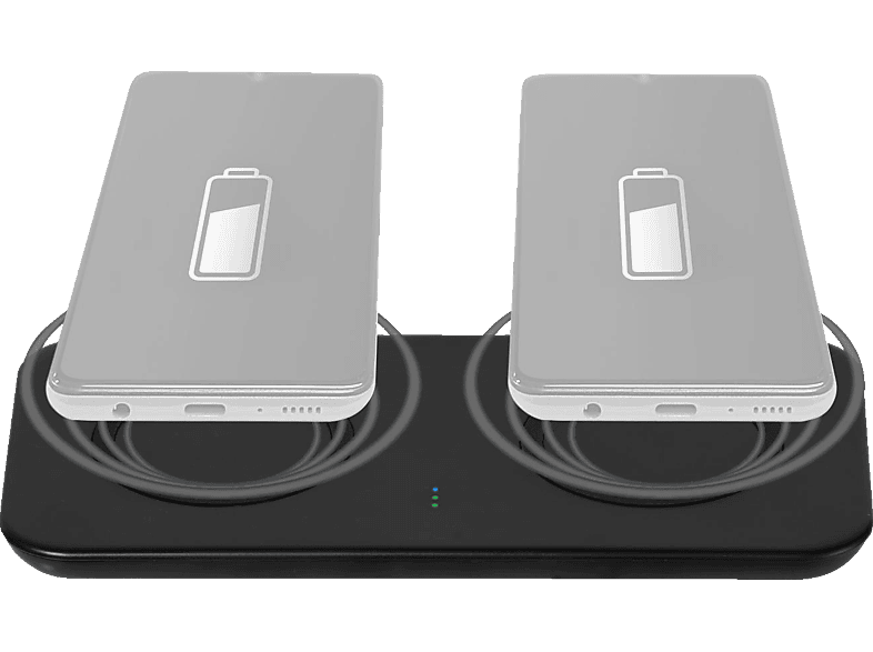 VIVANCO Dual Wireless Ladegerät 20 Schwarz Set universal USB Type-C™ Watt, Charger induktives Fast