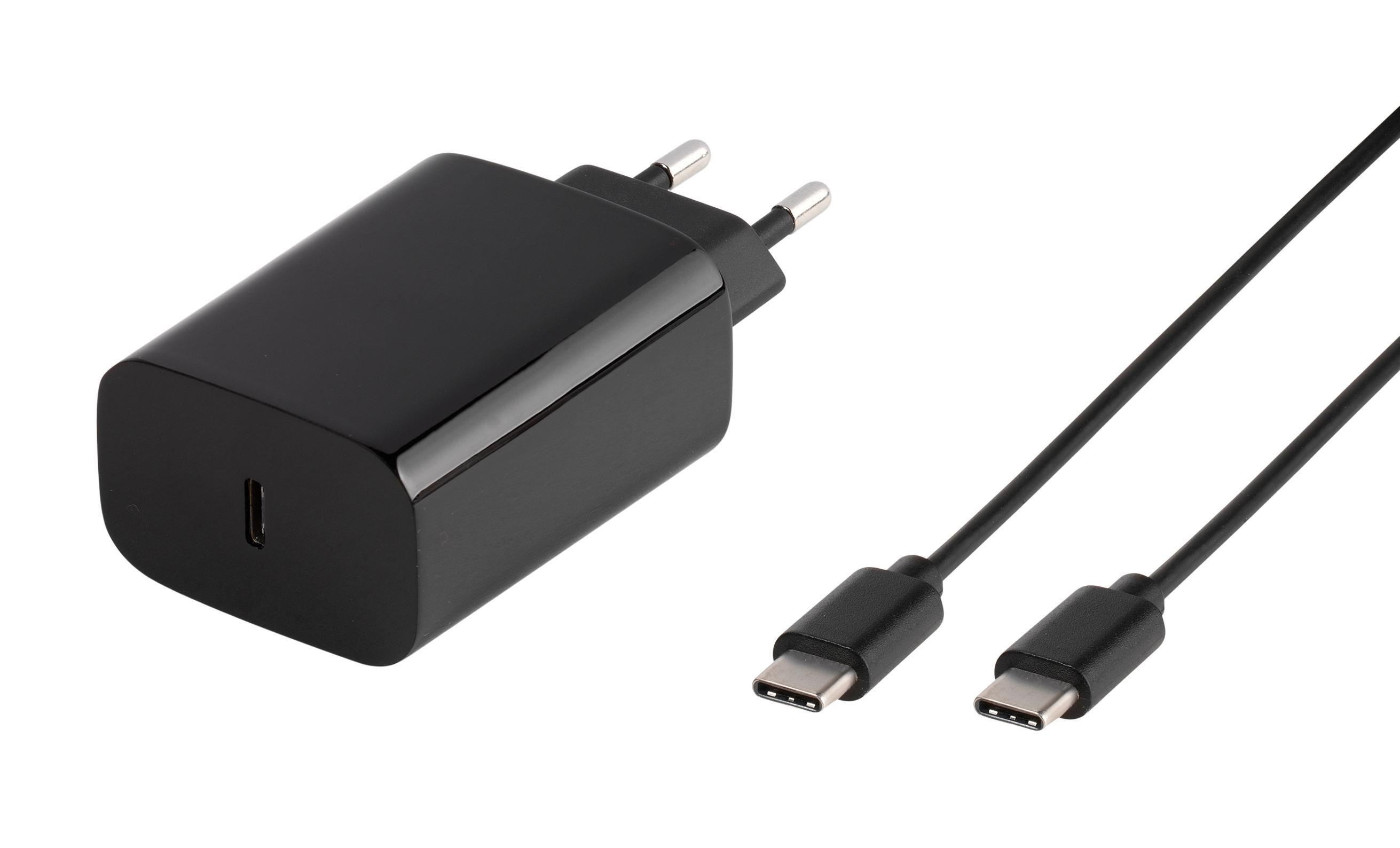 VIVANCO Dual Wireless induktives Watt, Charger Fast 20 Schwarz Set USB Type-C™ universal Ladegerät