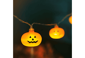 FAMILY HALLOWEEN 56528 Halloween-i LED-es fényfüzér - tök - 10 LED - 2 x AA - 1,35 m