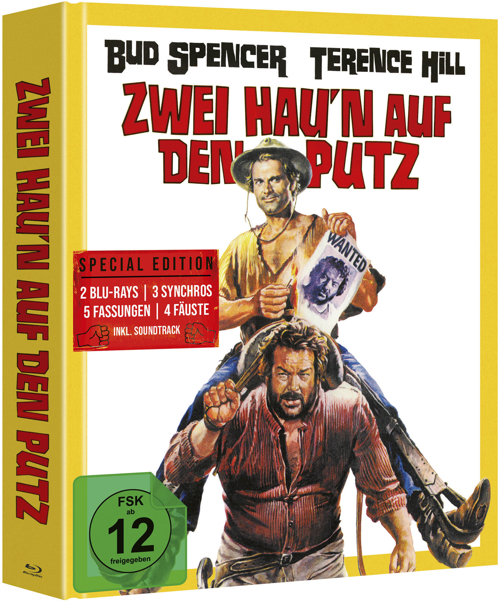 Blu-ray-Cover von Bud Spencer und Terence Hill. Zwei Männer sind auf dem Cover. Gelber Hintergrund mit dem Titel.