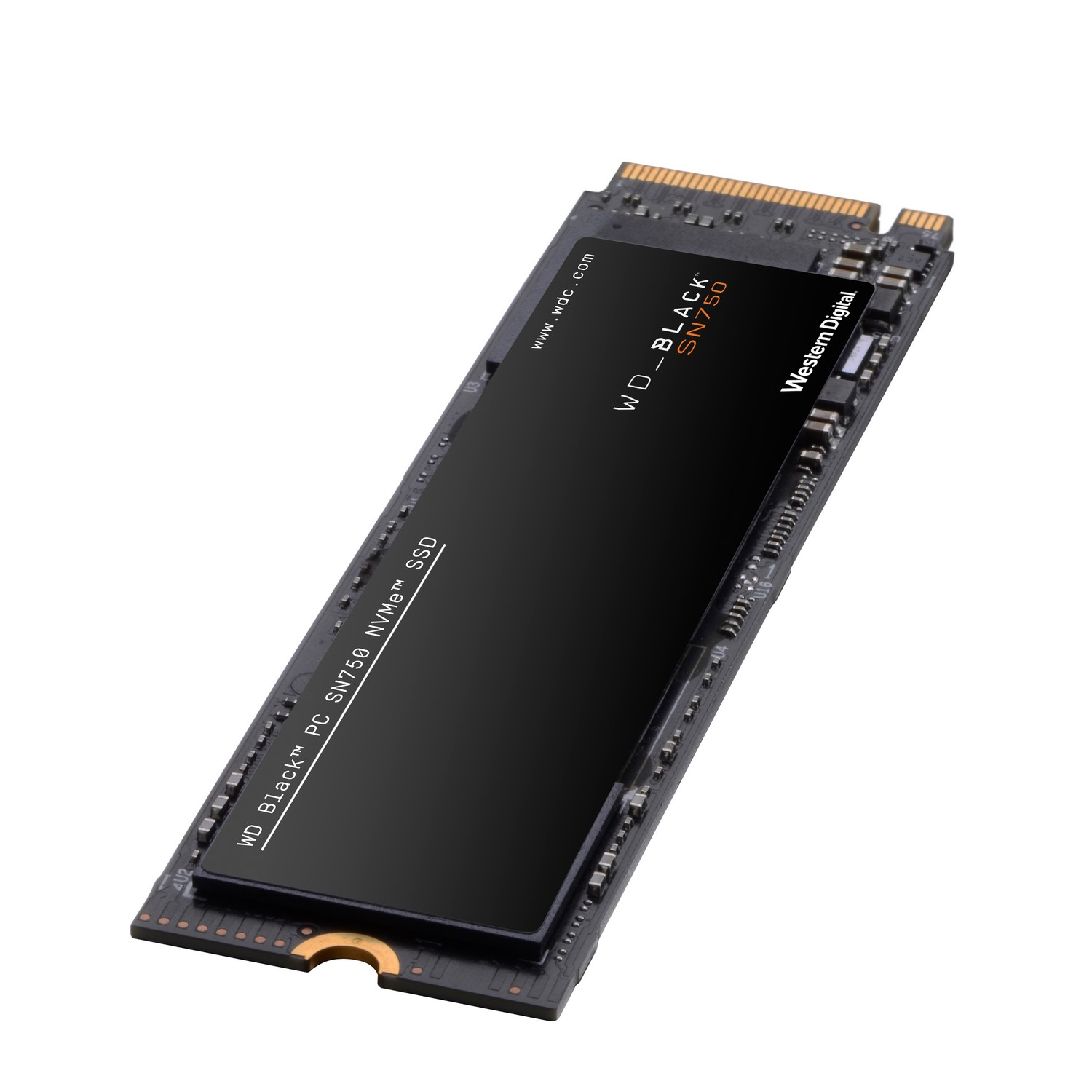 Disco duro SSD interno 1 TB - WD_BLACK™ SN750 NVMe™ SSD, Sin disipador de Calor, PCIe, Lectura 
3430 MB/s, M.2, Negro
