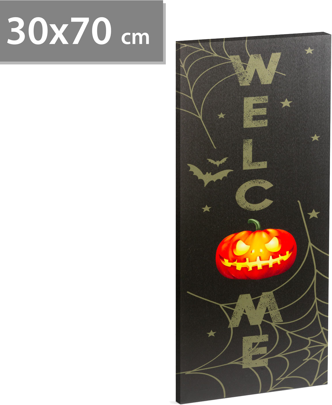 FAMILY HALLOWEEN 58402 LED-es fali kép - Halloween 10 sárga LED 30 x 70 cm