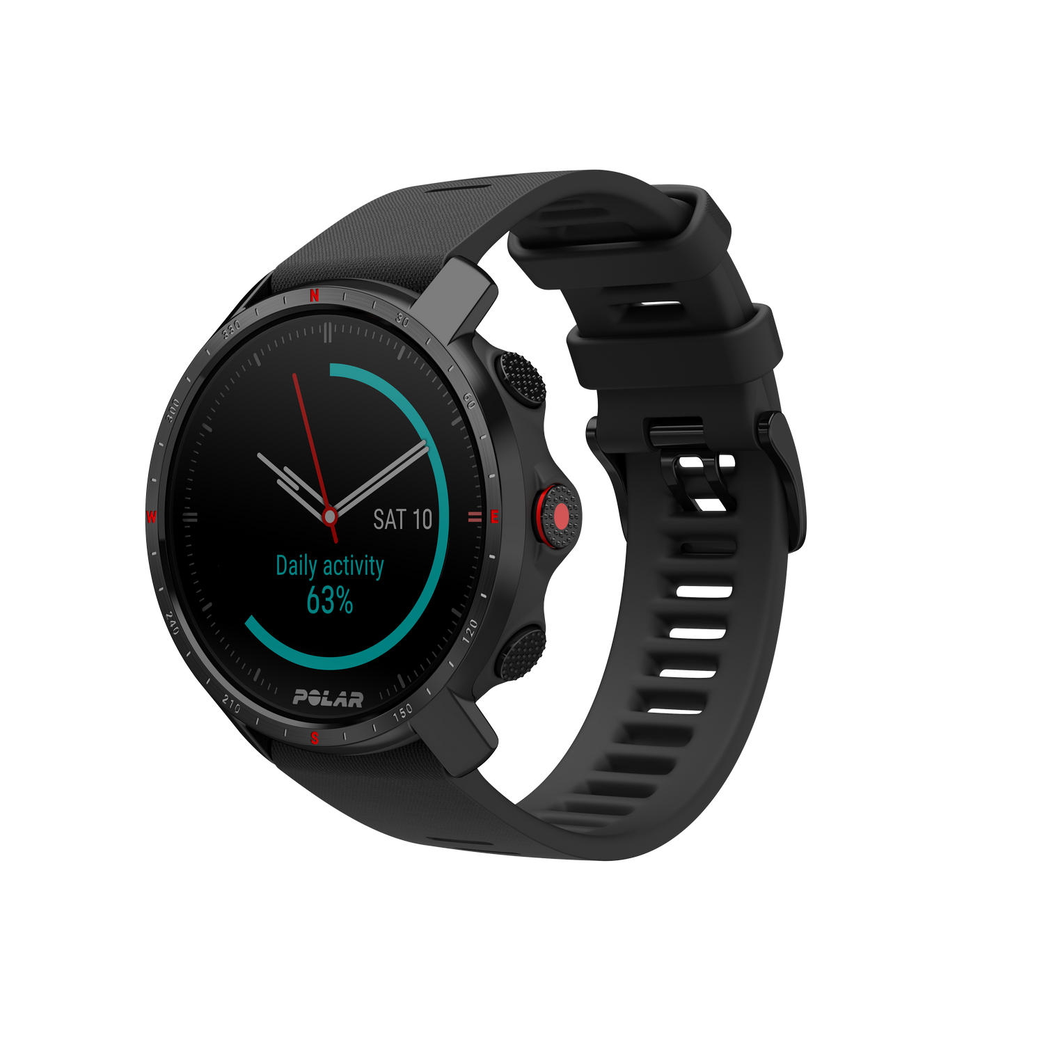 Reloj Smartwatch Grit x pro talla ml polar gps multisport durabilidad militar cristal zafiro fc en muñeca batería larga orientación para deportes al aire libre trail running senderismo negro 22 mm 1.2 bt agua wr100 100