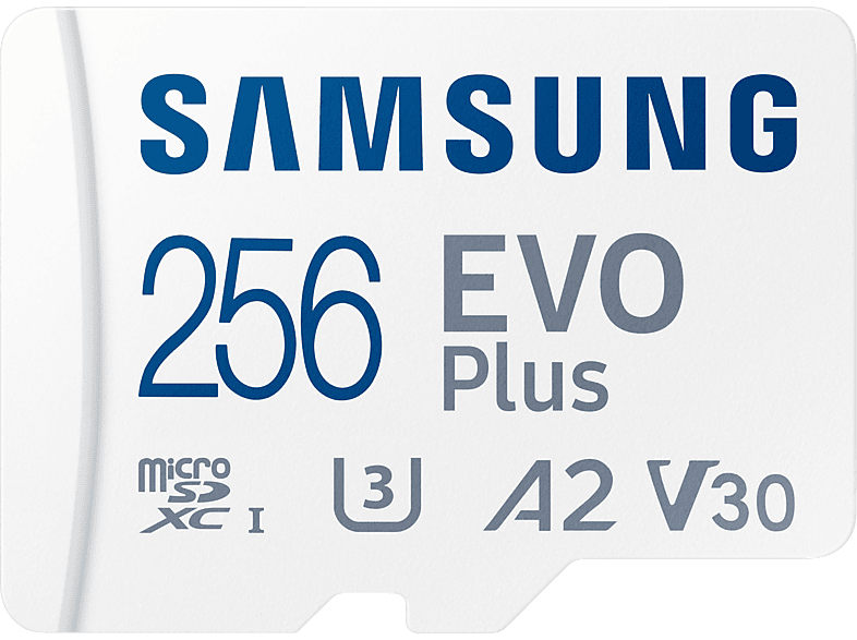 SAMSUNG EVO Plus, Micro-SDXC Speicherkarte, 256 GB, 130 MB/s | Speicherkarten & -adapter