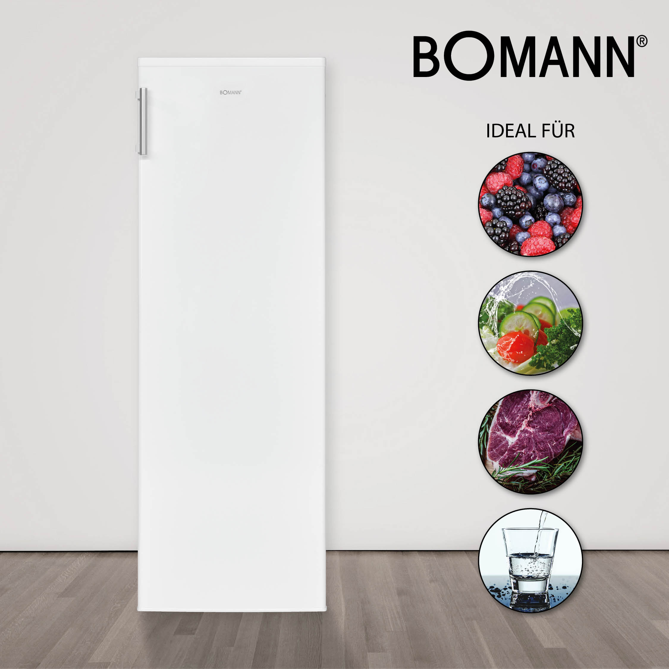 BOMANN VS 3173 Kühlschrank (297 l, E, 1687 mm hoch, Weiß)
