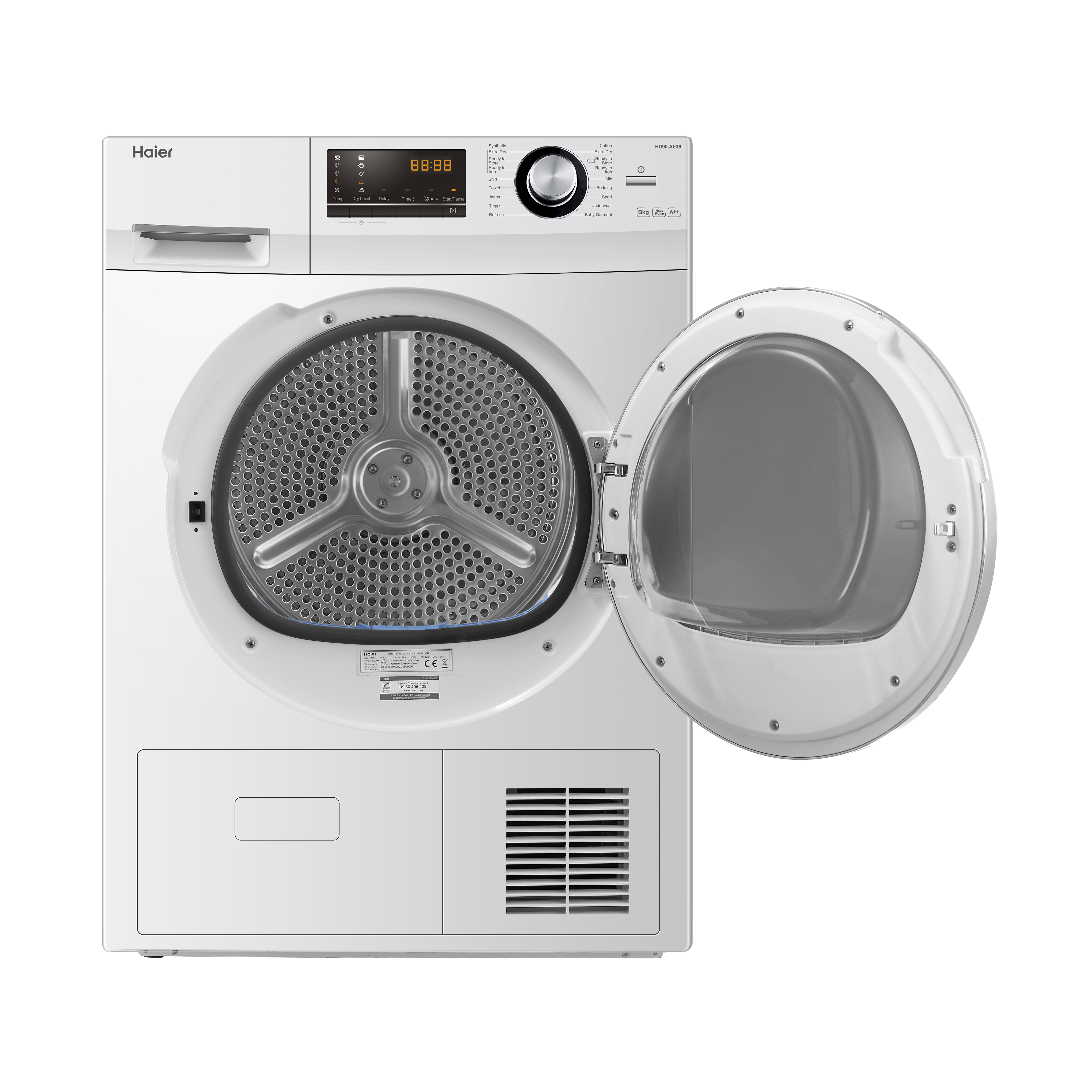HAIER Warmtepomp droogkast A++ (HD80-A636-DF)