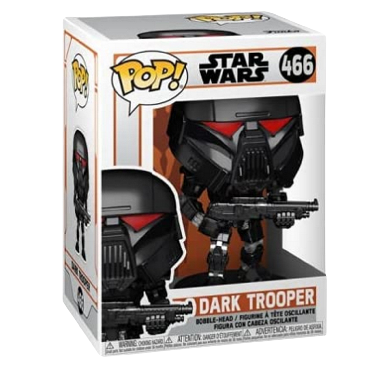 Figura Funko Pop! - Sherwood  Star Wars : Mandalorian - Dark Trooper, 9 cm, Vinilo, Negro
