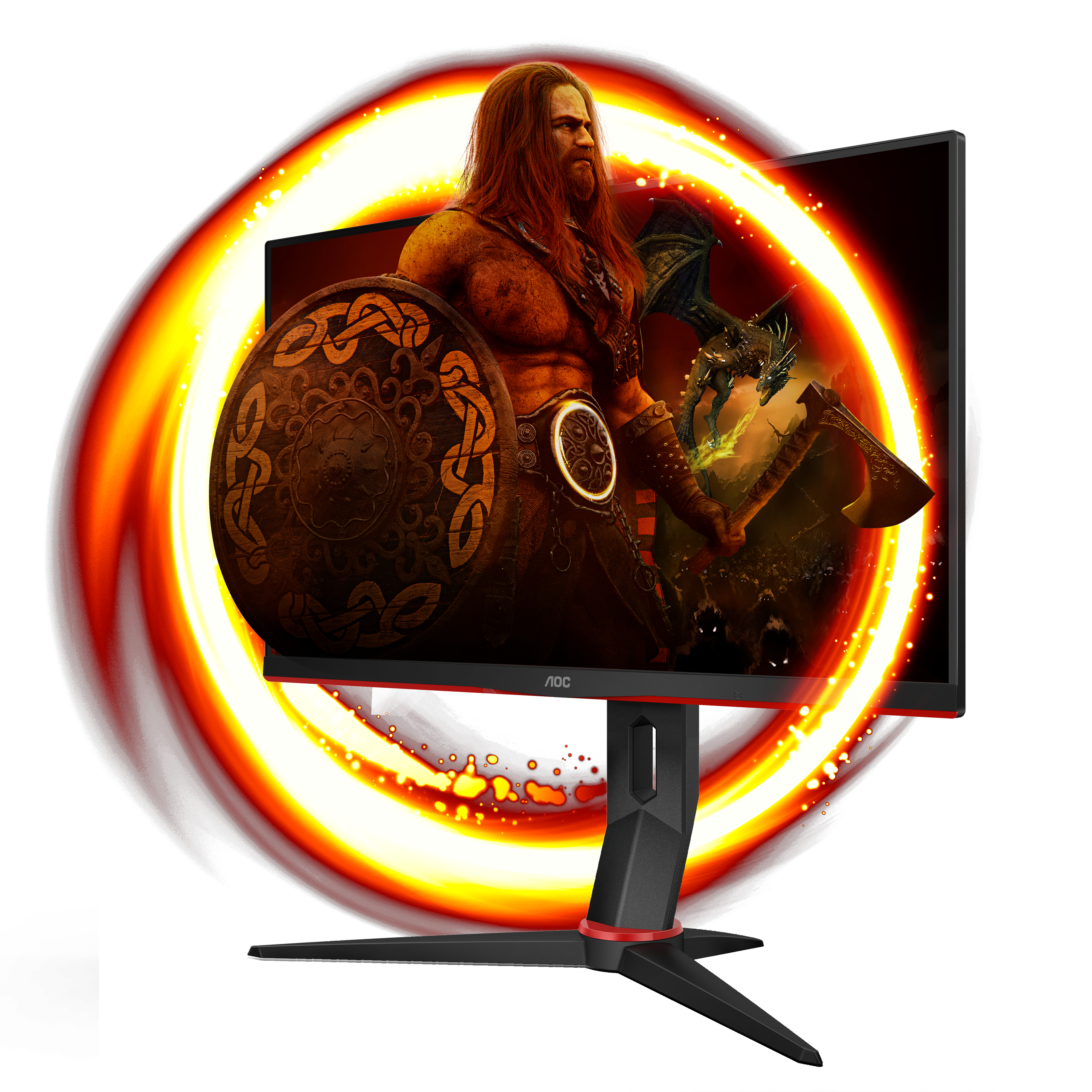 AOC Gaming Monitor 24G2U/BK, 23.8 Zoll, schwarz 23,8 Zoll Gaming Monitor, Full-HD, 1 ms Reaktionszeit, 250 cd/m², 144 Hz, Schwarz