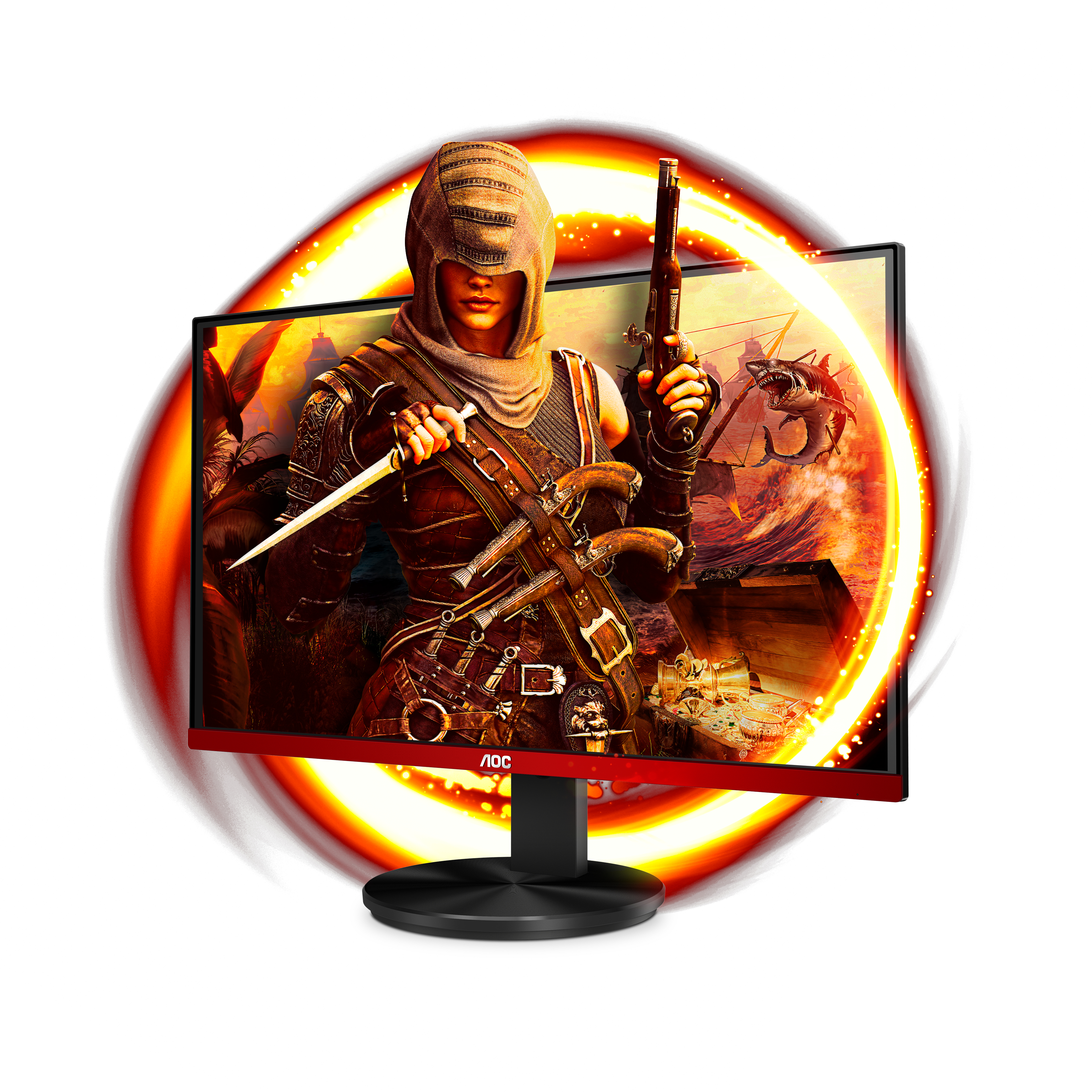 AOC Gaming Monitor G2790PX 27 Zoll Gaming Monitor, Full-HD, 1 ms Reaktionszeit, 400 cd/m², 144 Hz, Schwarz, Rot