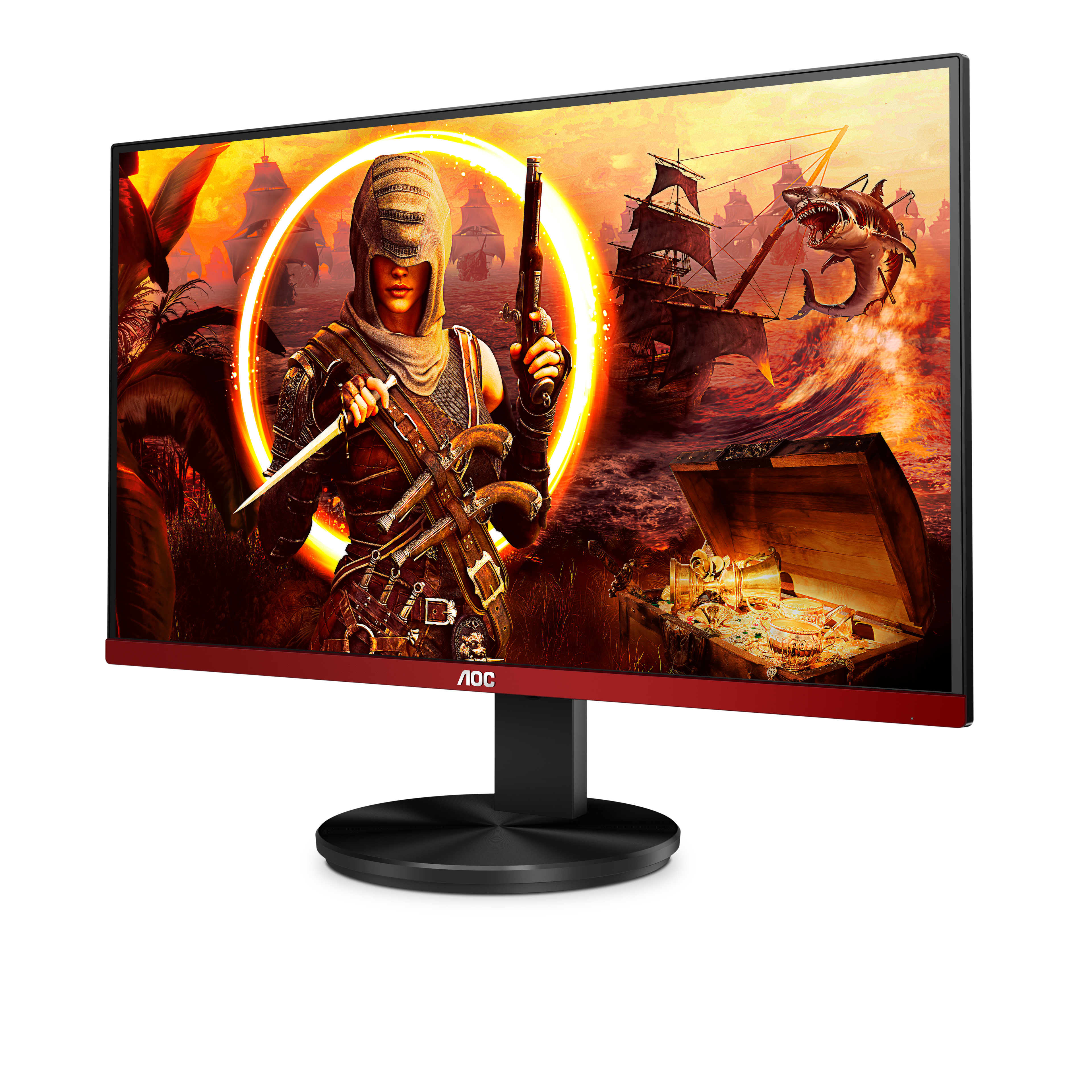AOC Gaming Monitor G2790PX 27 Zoll Gaming Monitor, Full-HD, 1 ms Reaktionszeit, 400 cd/m², 144 Hz, Schwarz, Rot