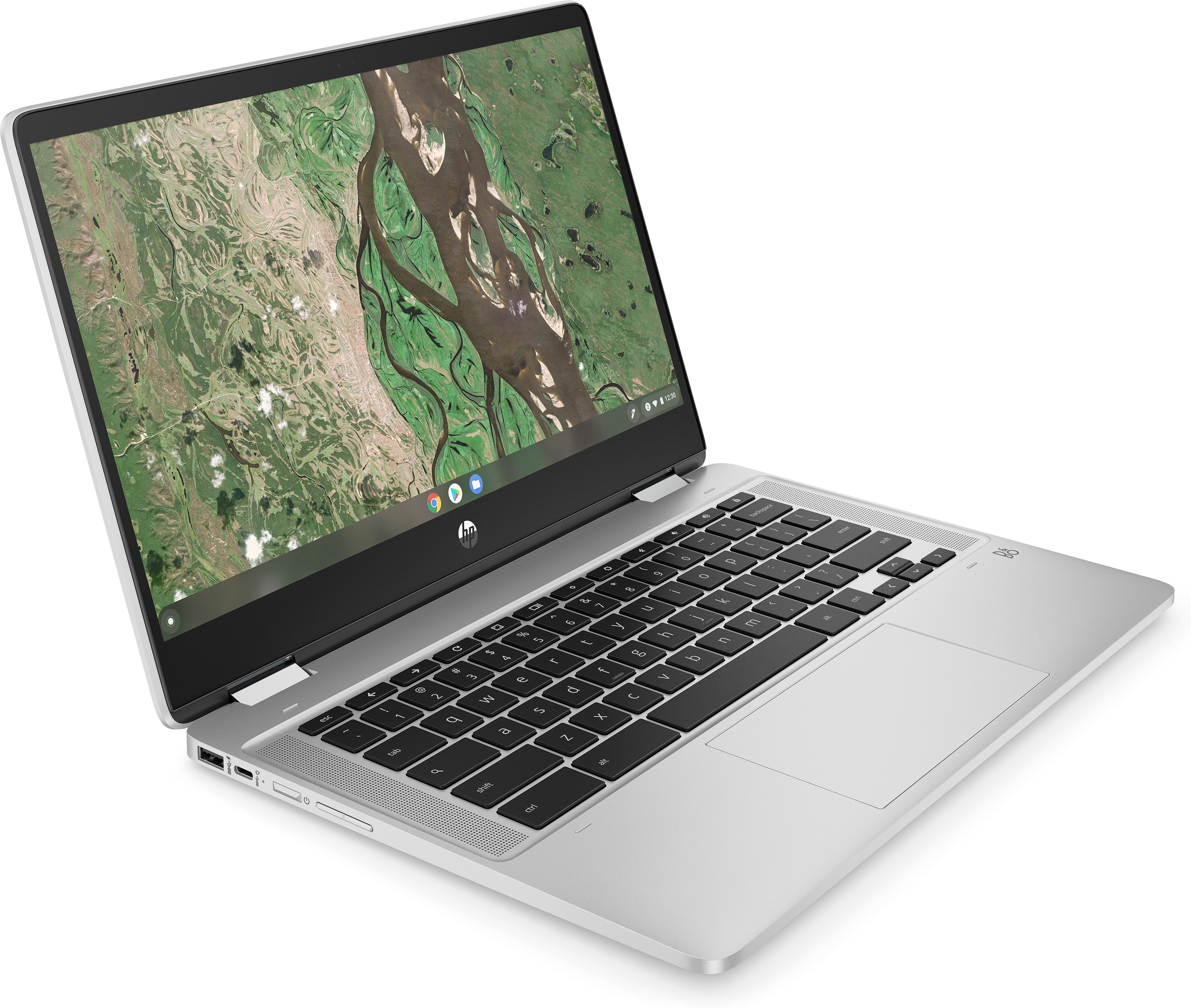 HP Chromebook x360 14b-cb0315ng, Zoll 14 Touchscreen, Chrome RAM, Chromebook, Intel® Prozessor, 128 GB 8 eMMC, Graphics, UHD N6000 Display Google mit OS Intel®, GB Silber